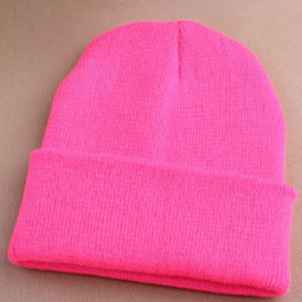 New Money Fashion  19 Colors Knitted Neon Unisex Beanie Autumn Casual Elastic  Warm Winter Hats Unisex Gorros Hombres