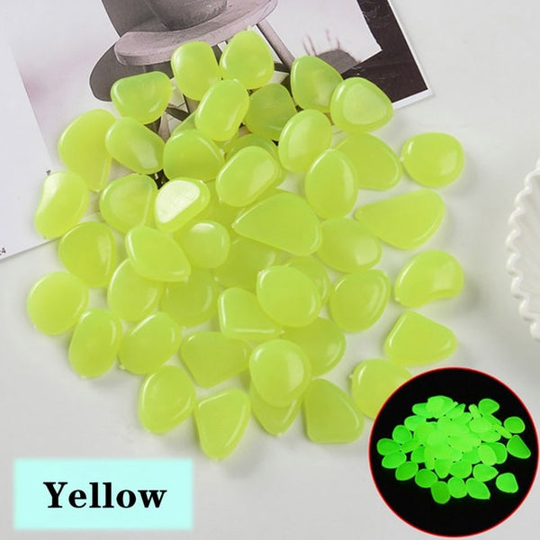 New Money 50 100pcs/lot Luminous Pebbles Rocks Glow In The Dark Gardening Ornaments Stone For Walkways Garden Path Patio Lawn Yard Decor