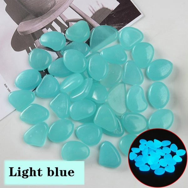 New Money 50 100pcs/lot Luminous Pebbles Rocks Glow In The Dark Gardening Ornaments Stone For Walkways Garden Path Patio Lawn Yard Decor